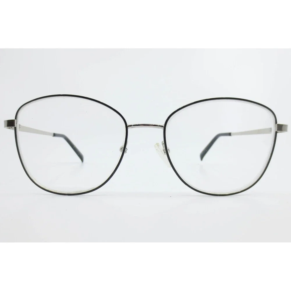 Oxford Lane Queensbury Black Silver Round Eyeglasses Frames 54-17-135 38993